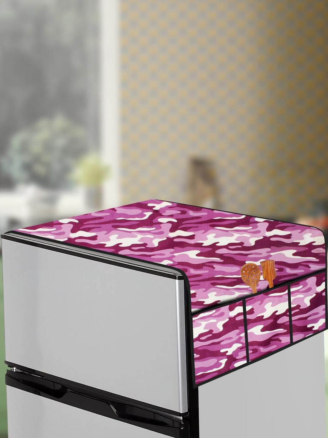 The Furnishing Tree Purple Printed Refrigerator Cover