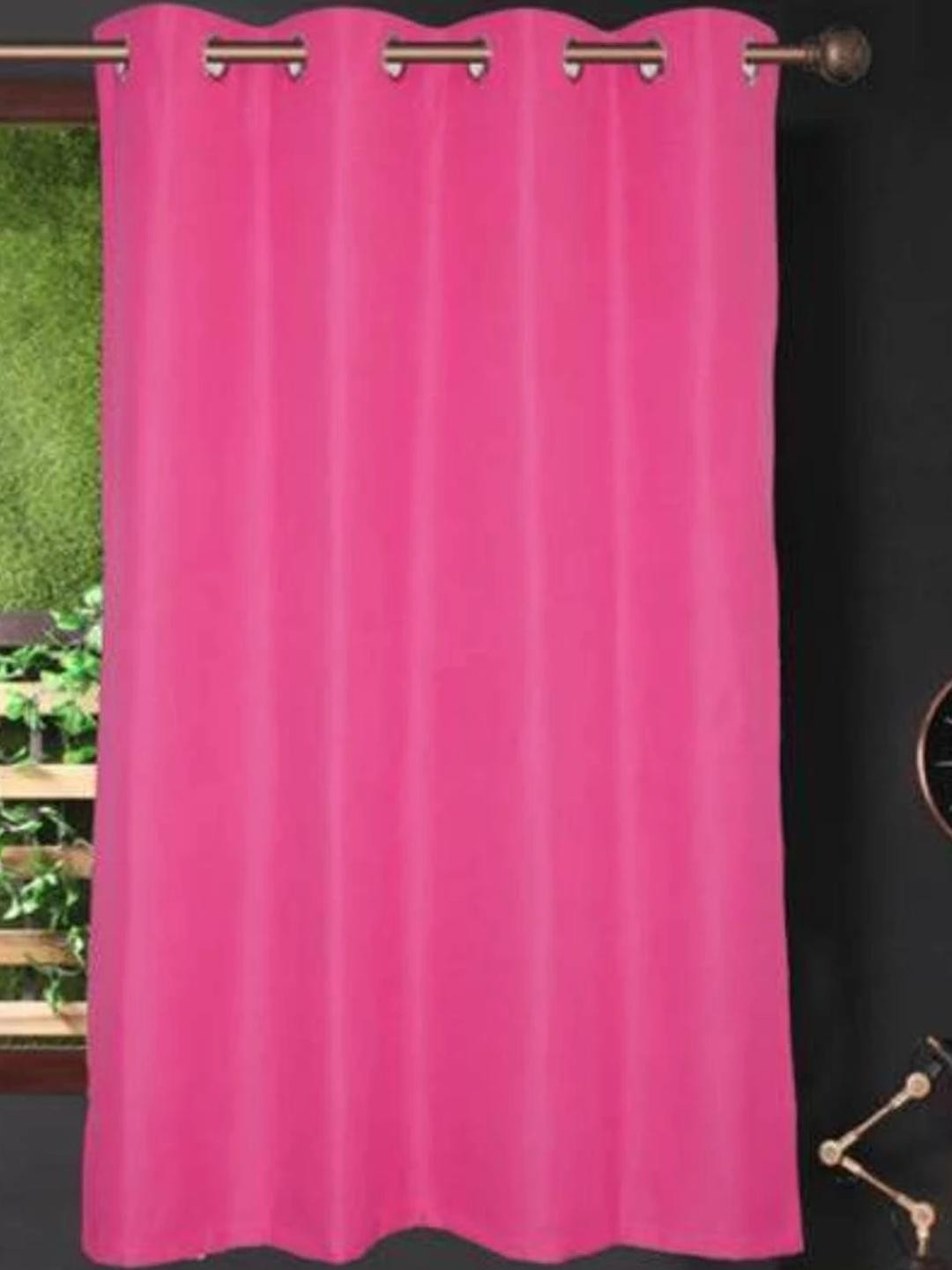 151 cm (5 ft) Polyester Semi Transparent Window Curtain Single Curtain (Plain, Ranipink)