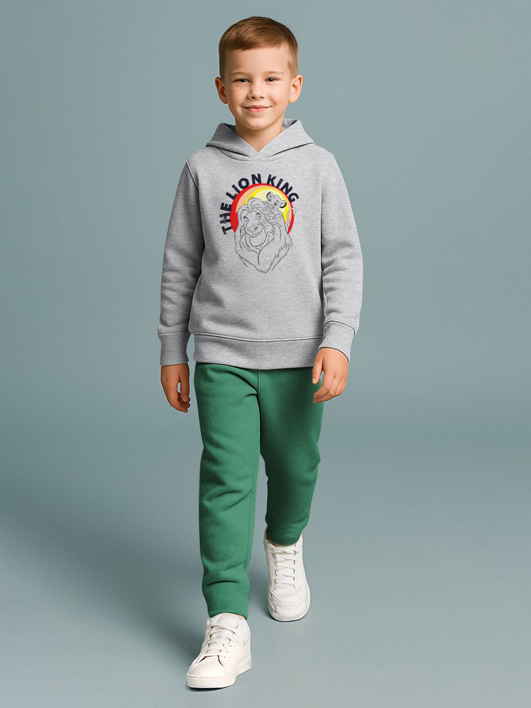 HELLCAT Boys Lion King Printed Hooded Sweatshirt With Trousers