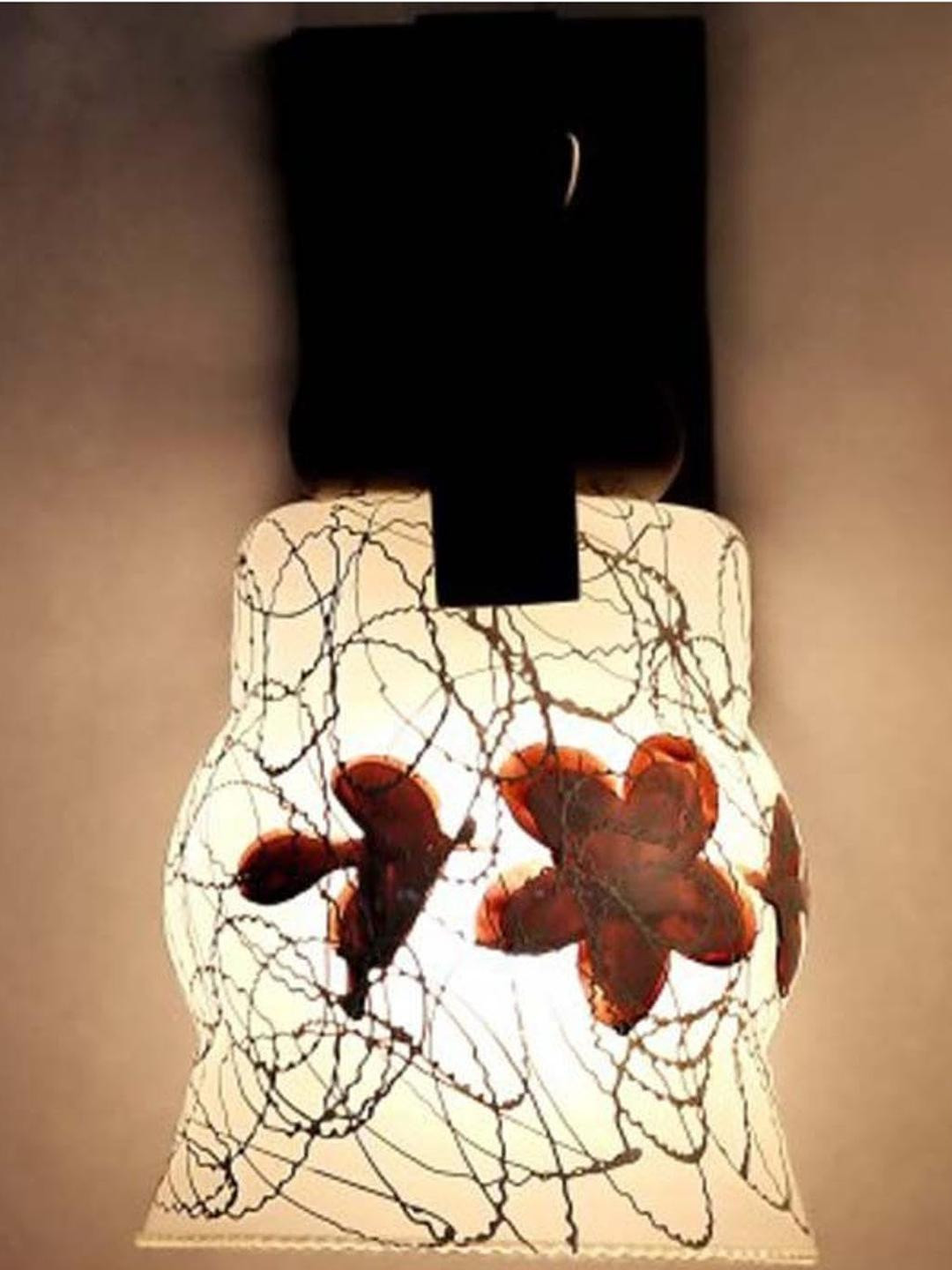 Somil Premium Designer Glass Wall / Night Lamp  Elegant & Stylish Dcor Accent for Modern Interiors, color- Black, Brown, White, Size:- 19 X 32 X 29.5 CM