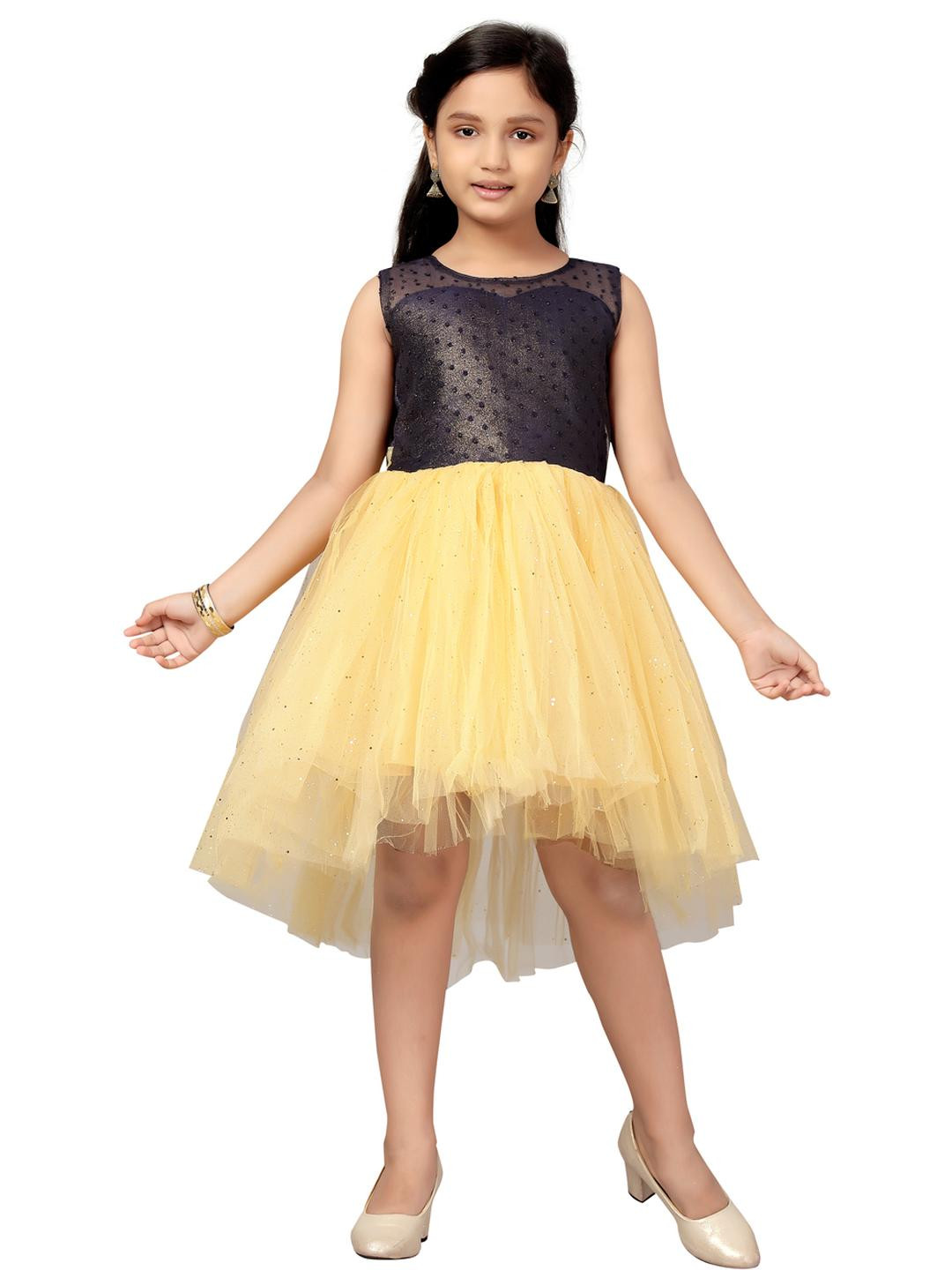 Muhuratam Girls Navy Blue Dresses