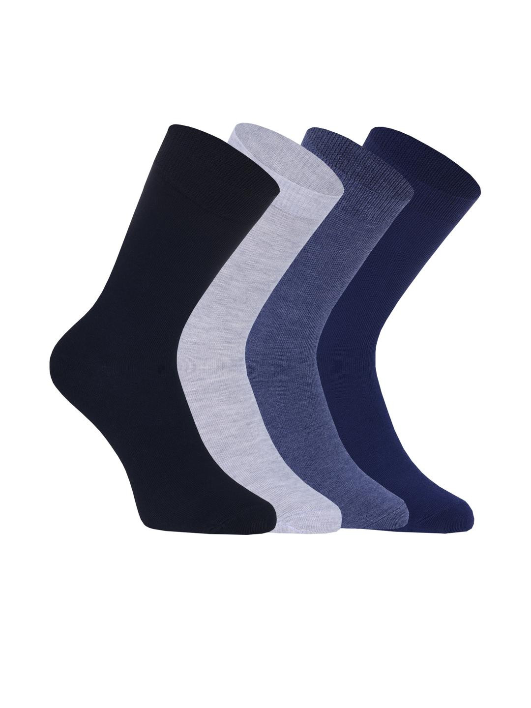 SOXVIEW Pack of 4 Unisex Solid Mid-Calf Socks