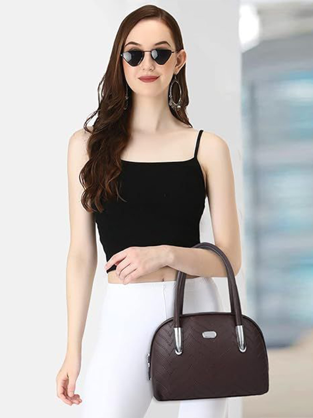 NORVE Women Textured Structured Handheld Bag