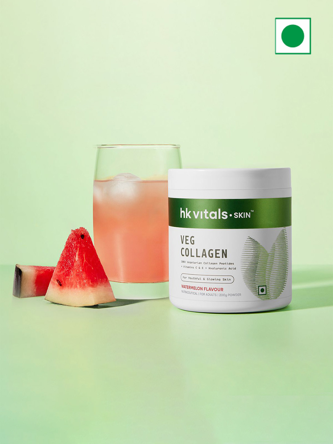 HK VITALS Set Of Watermelon Flavour Collagen Peptides Supplement (200g) With Sipper