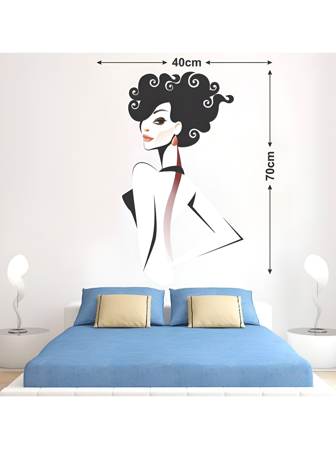 LANSTICK Black & Red Splash-Proof Eco-Friendly Fashion Girl Wallpaper