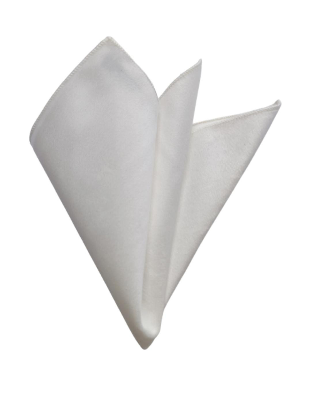 VOICI Men Solid White Microfiber Pocket Square Coat Hanky