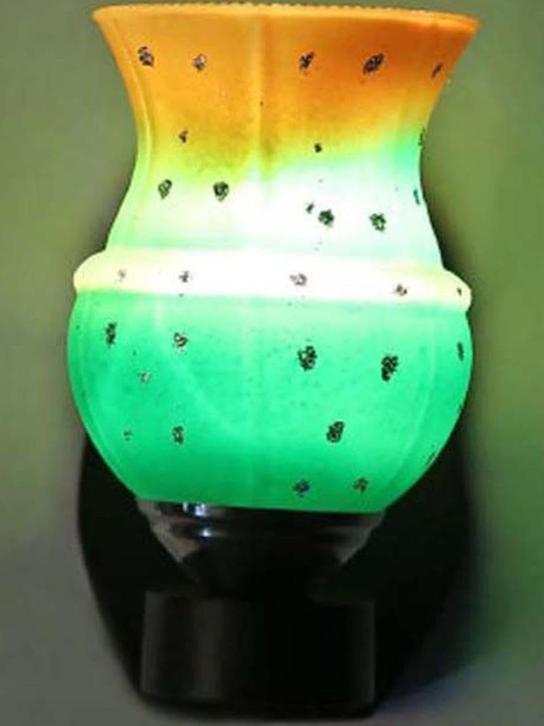 Somil Premium Designer Glass Wall / Night Lamp  Elegant & Stylish Dcor Accent for Modern Interiors, color- Yellow, Green, Size:- 19 X 25.5 X 29.5 CM
