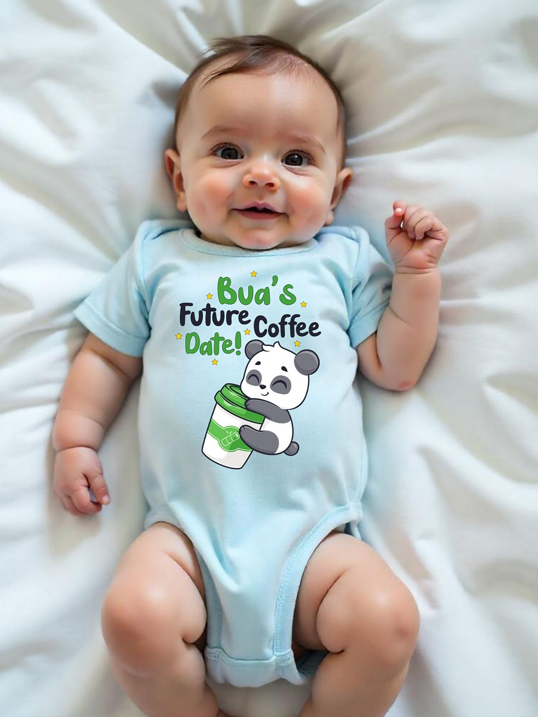 YK Infants Bua's Future Coffee Date! Printed Cotton Bodysuit