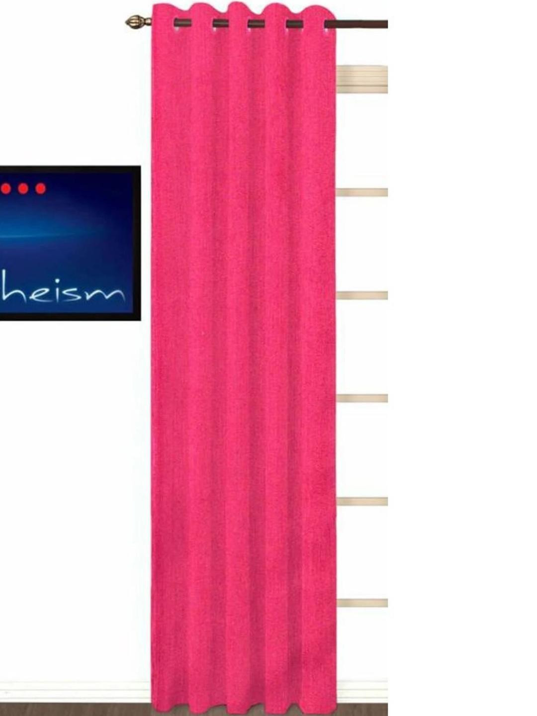 270 cm (9 ft) Polyester Semi Transparent Long Door Curtain Single Curtain (Plain, Rani_pink)