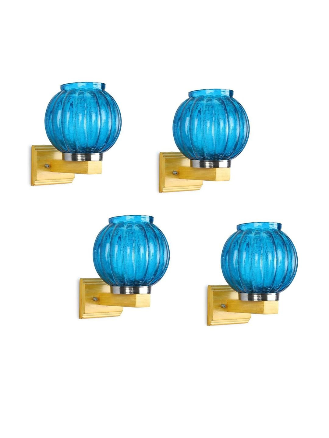 Somil Premium Designer Glass Wall / Night Lamp  Elegant & Stylish Dcor Accent for Modern Interiors, color-  Firozi Size- 22.5 X 32 X 26.5 CM