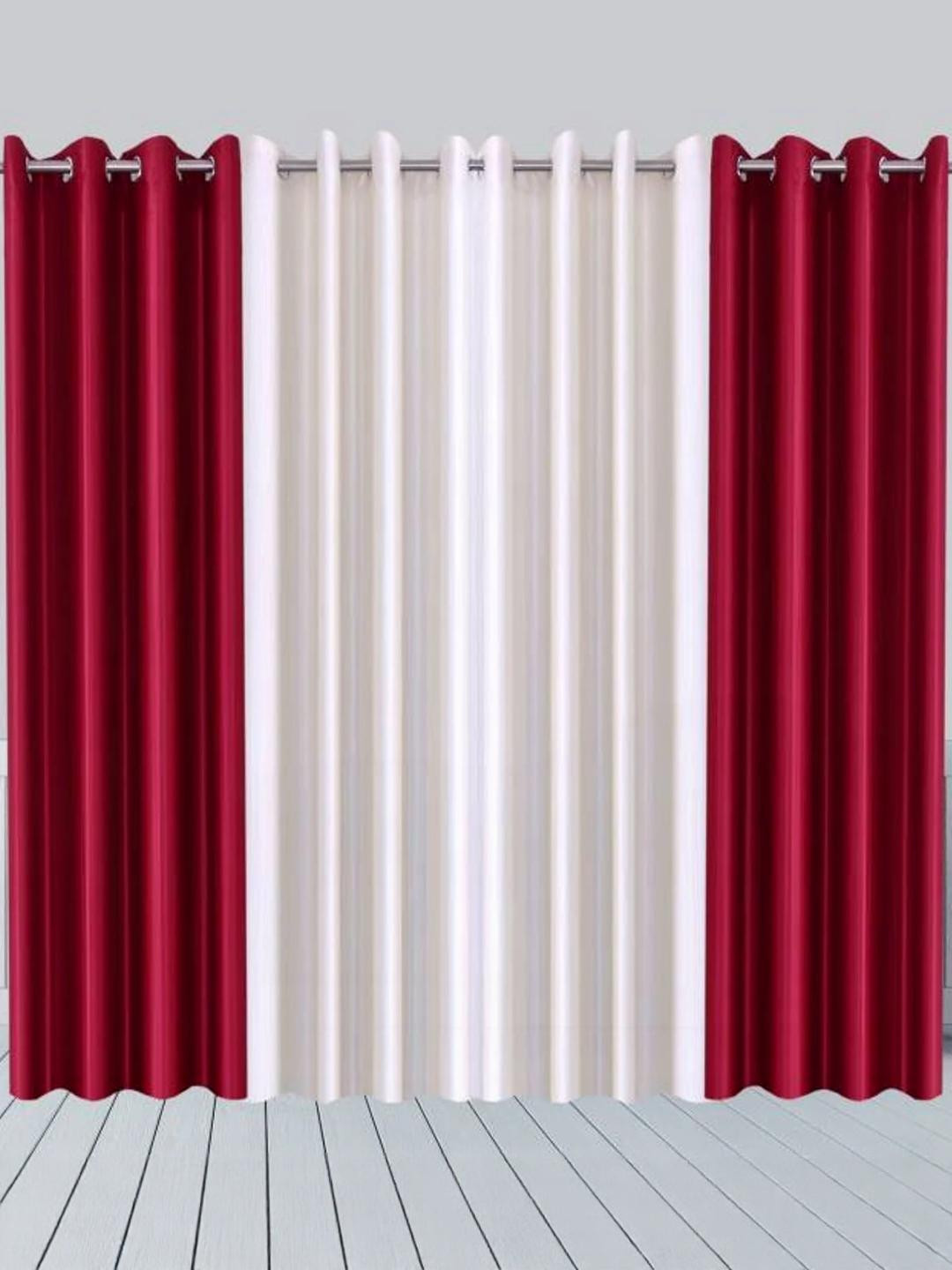 213 cm (7 ft) Polyester Semi Transparent Door Curtain (Pack Of 4) (Solid, Multicolor)