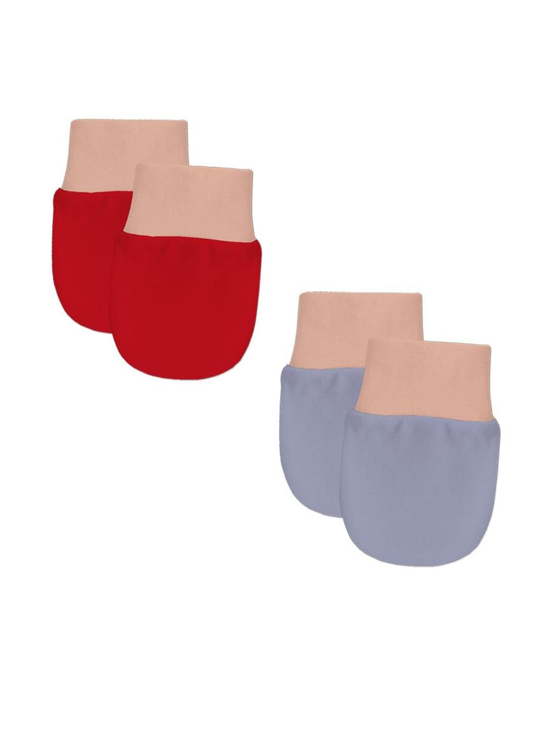 Adhigams Kids Newborn 2 Pairs Cotton Hand Gloves