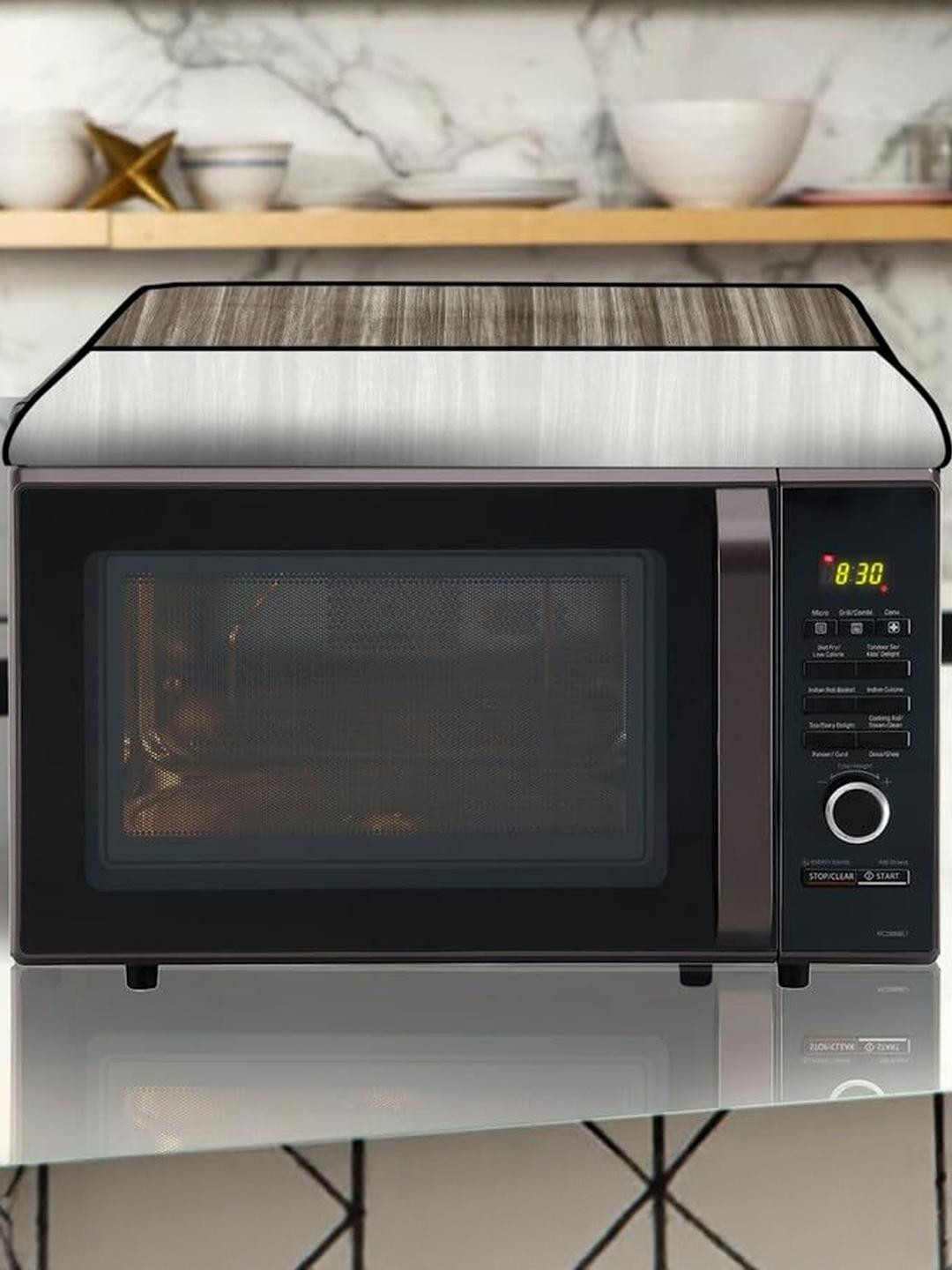 PVC Waterproof Microwave Oven Cover Compatible for LG 28L MC2886BPUM Wooden Pat