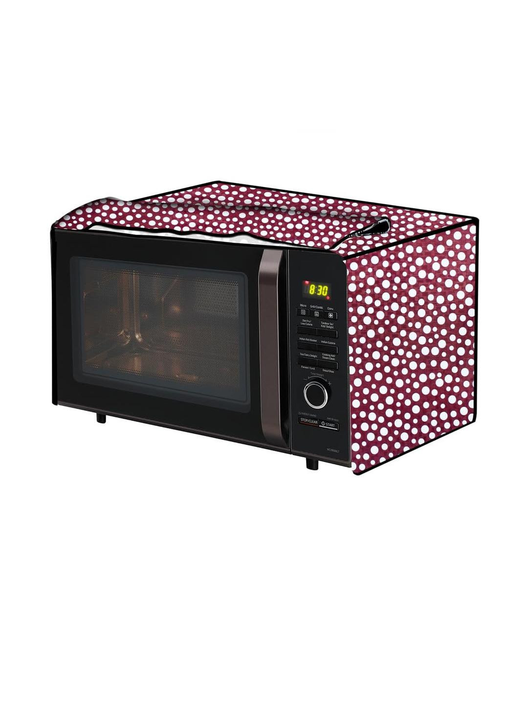 The Furnishing Tree PVC Waterproof Microwave Oven Cover Compatible for LG 21L MC2146BG Polka dot Pa