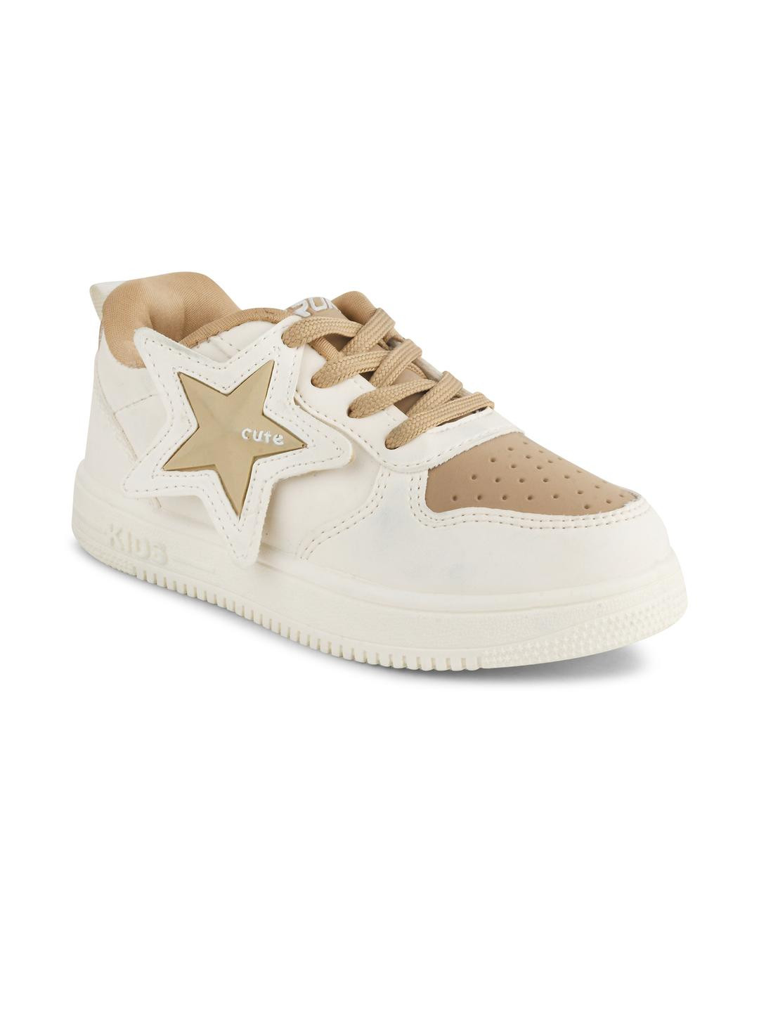AEROKICK Kids Tan And Cream Colourblocked Star Applique Sneakers
