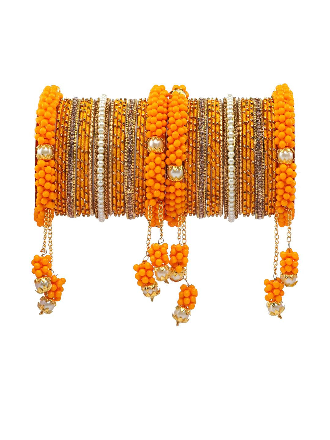 Amika Silk thread stylish latkan Bangle Set for Women