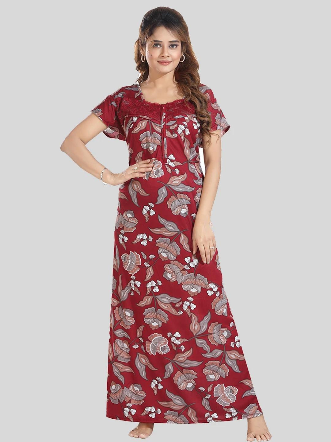 Gutthi Women Maroon Nightdress