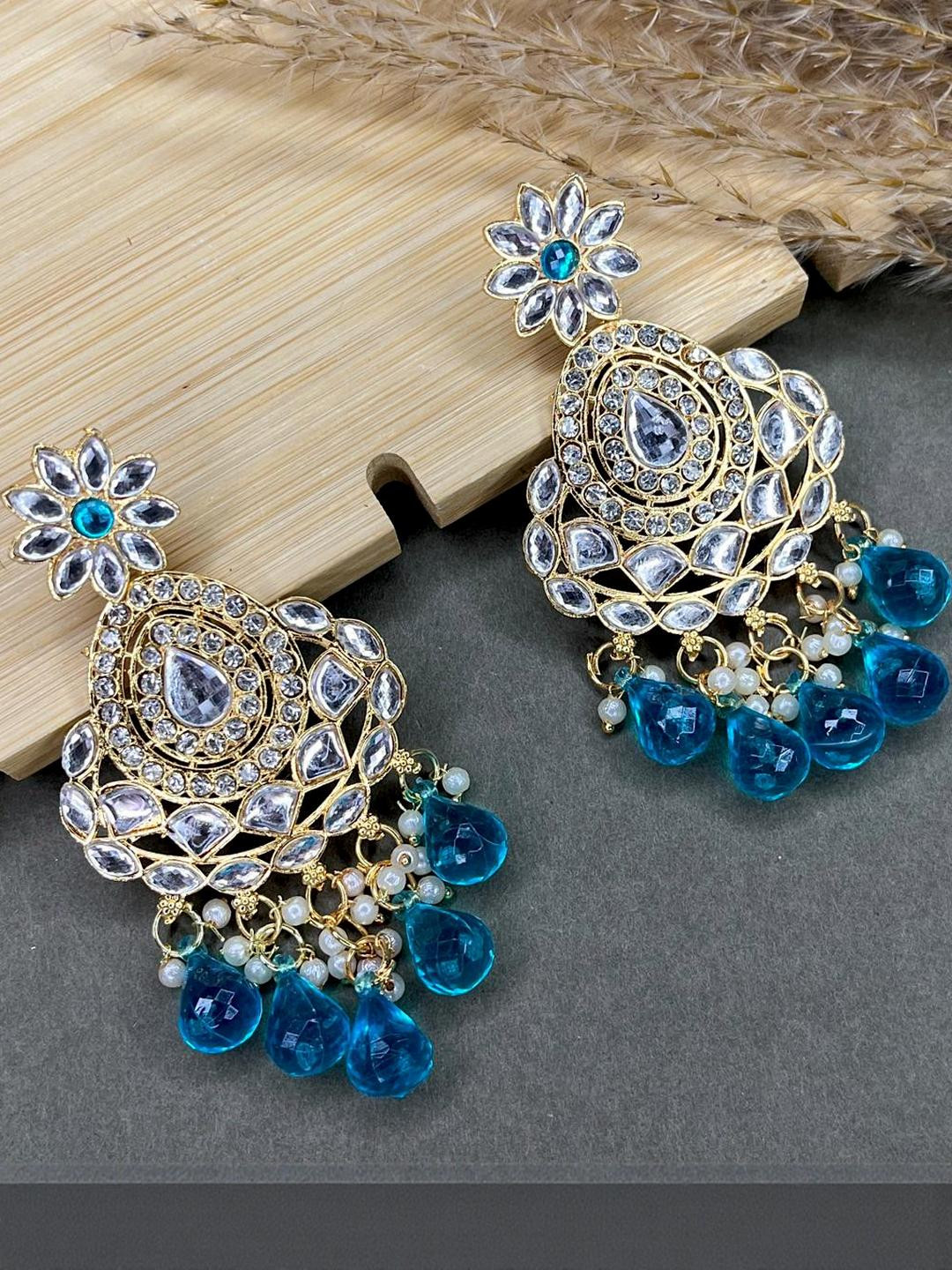 MONKDECOR Women Teal Earrings