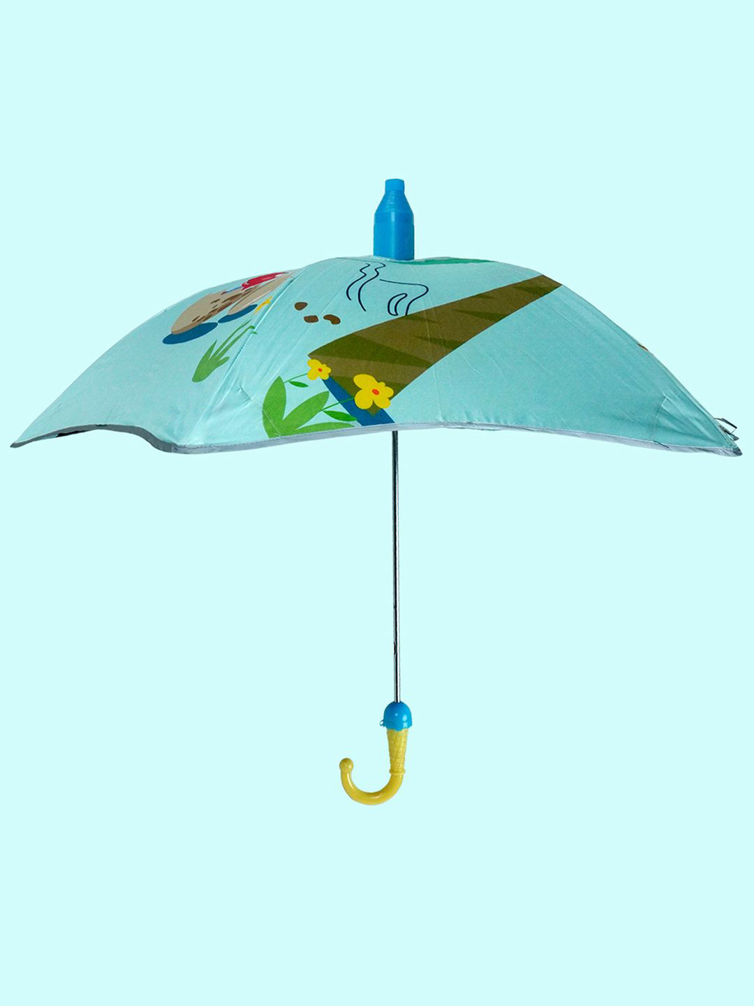 Little Surprise Box LLP Kids Green & Blue Newborn Dino Canopy Manual 2 Fold Umbrella