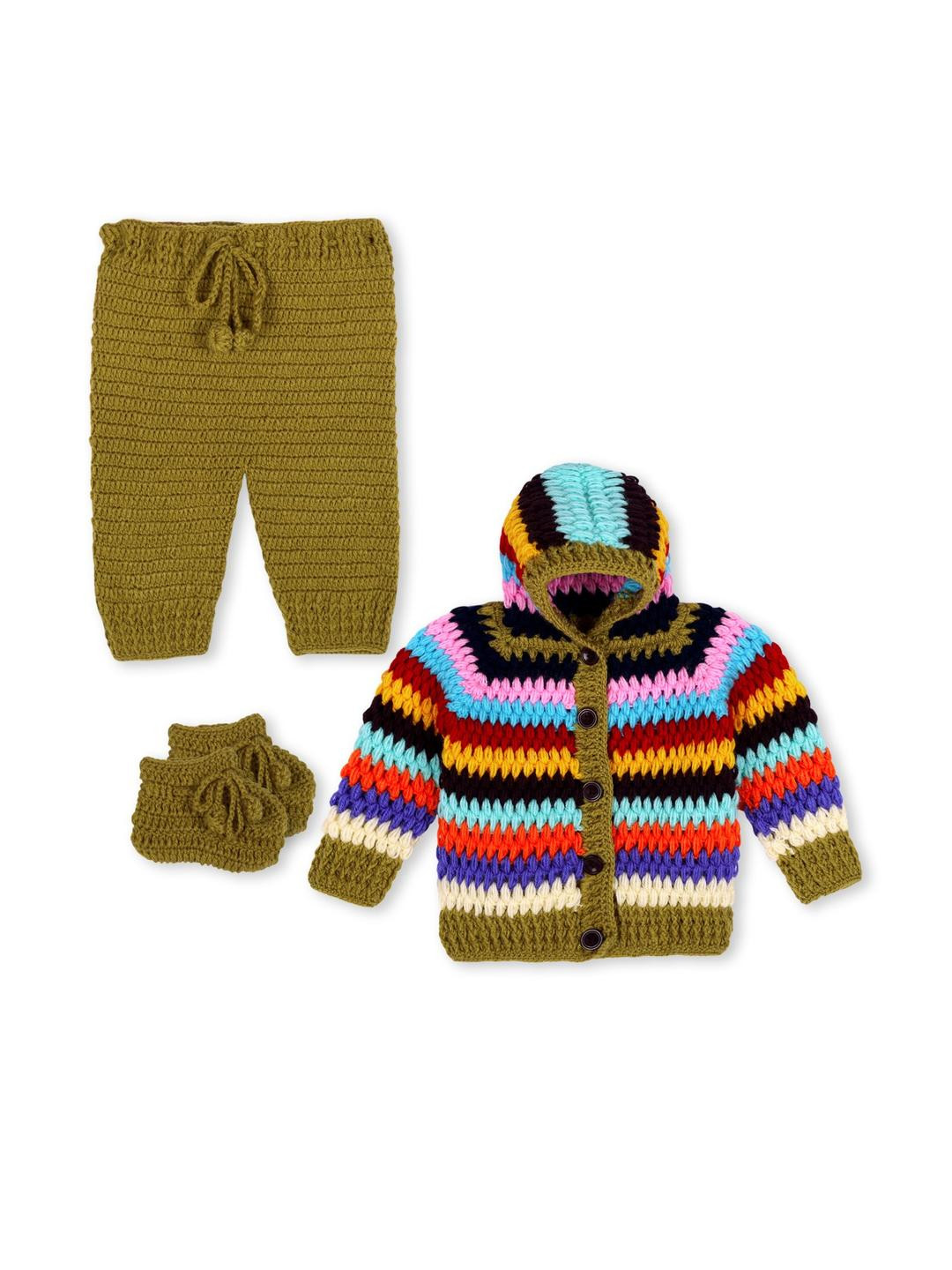 fandom collection Kids Knitted Multicolored Hood Sweatshirt & Pyjama With Socks