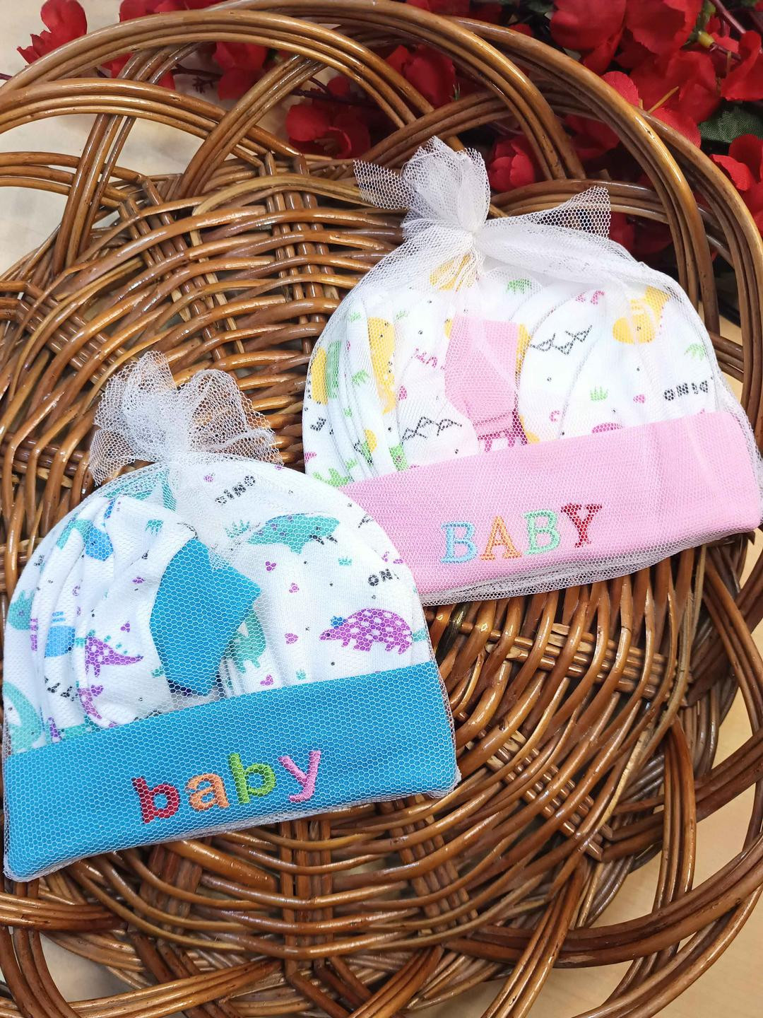 GARCY Unisex Kids Pack Of 2 Cotton Beanie Cap Mitten and Booties