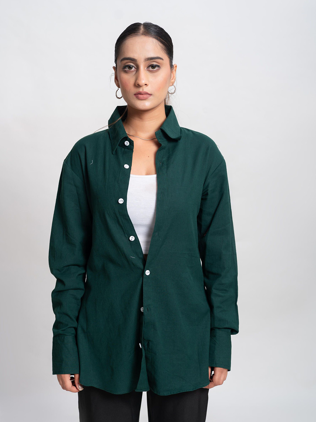 Me Craft Classic Relaxed Fit Spread Collar Cotton Casual Shirt