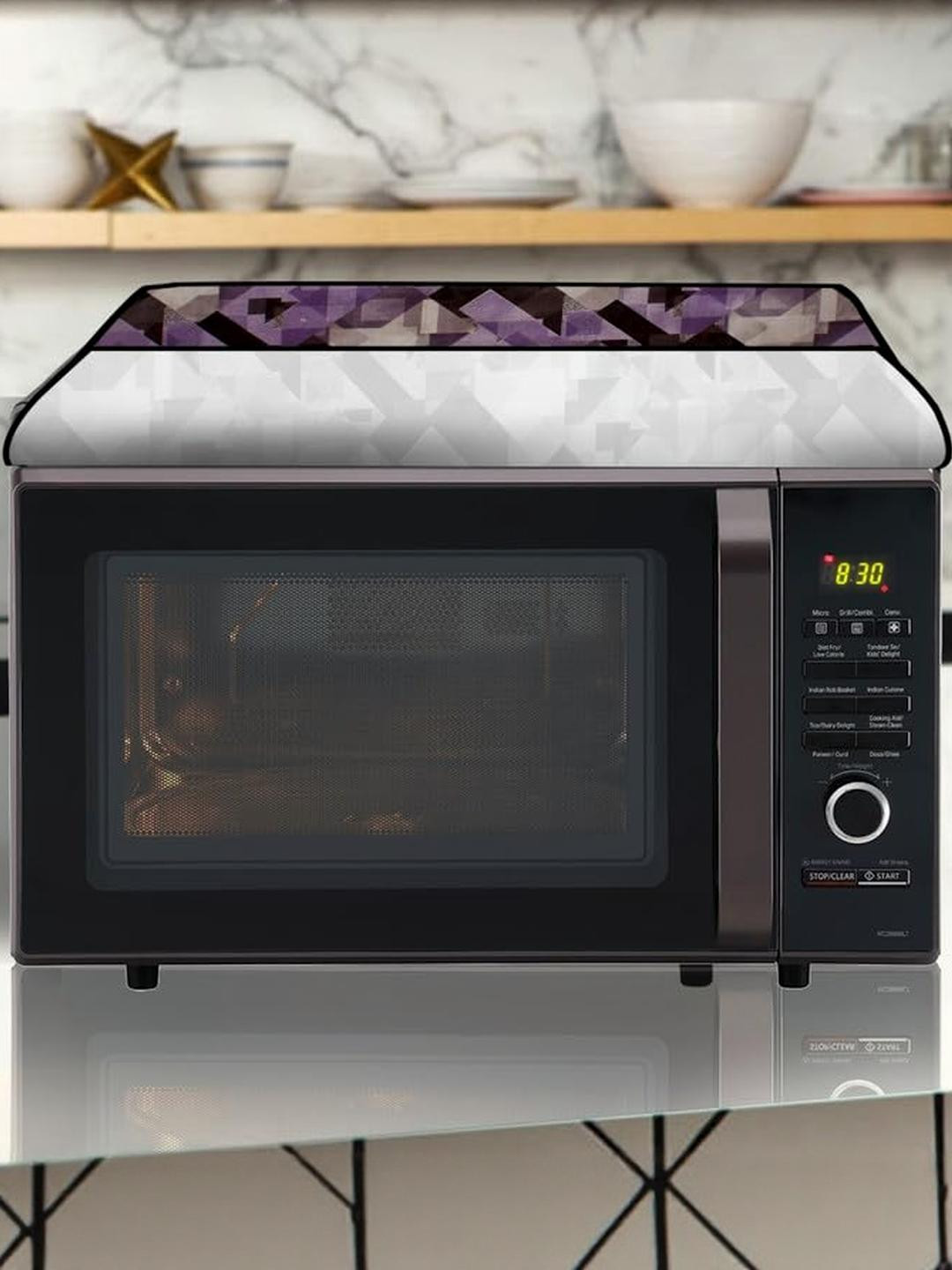 The Furnishing Tree PVC Waterproof Microwave Oven Cover Compatible for 25 L Convection 25BC4 Cheker