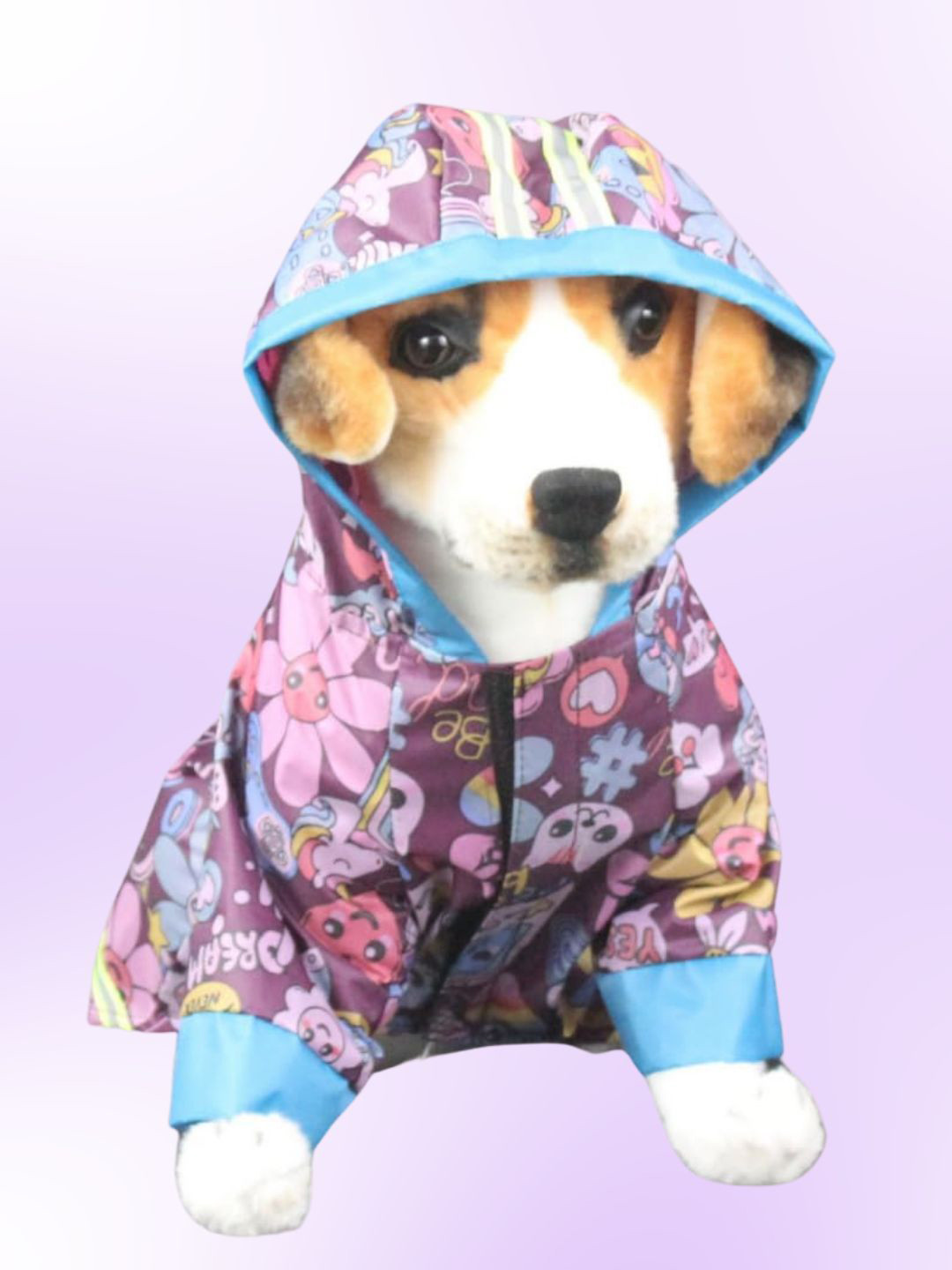 Lulala Printed Hooded Waterproof Dog Raincoat
