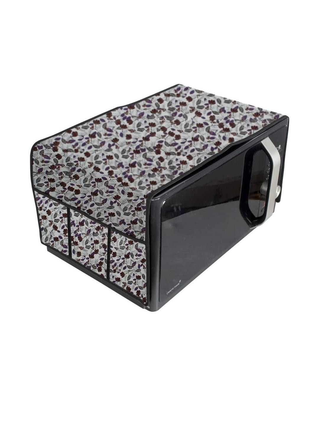 The Furnishing Tree Waterproof & Dustproof PVC Microwave Oven Top Cover with 6 Utility Pockets Cora