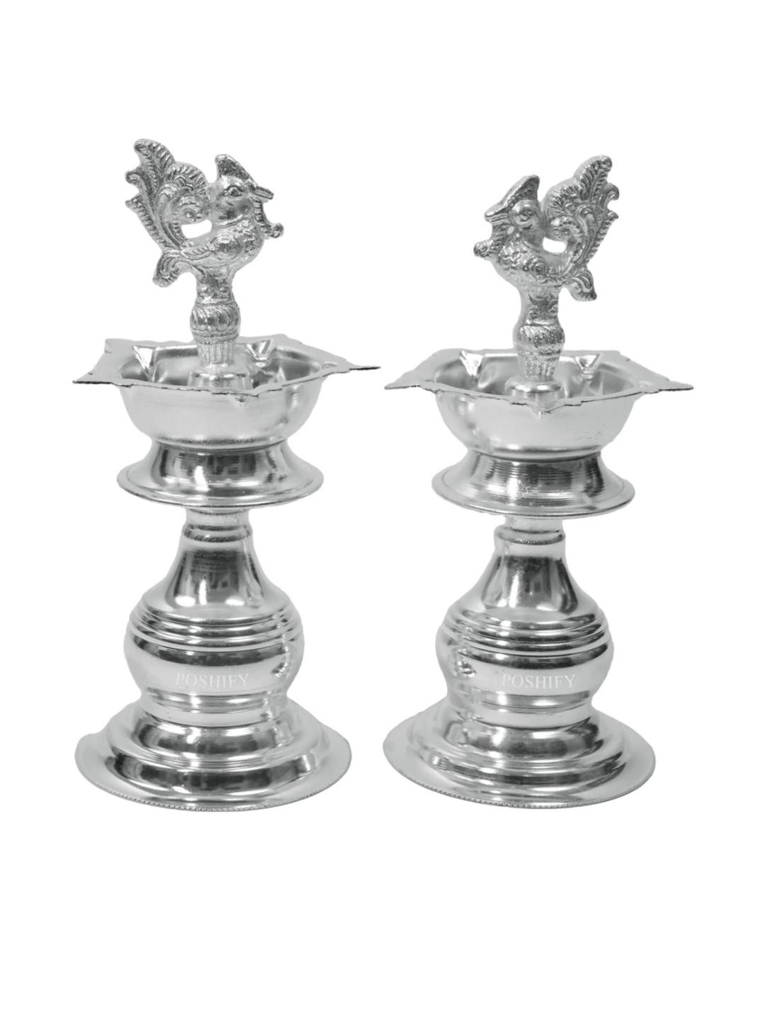 POSHIFY Silver Pack of 2 German Silver Diya