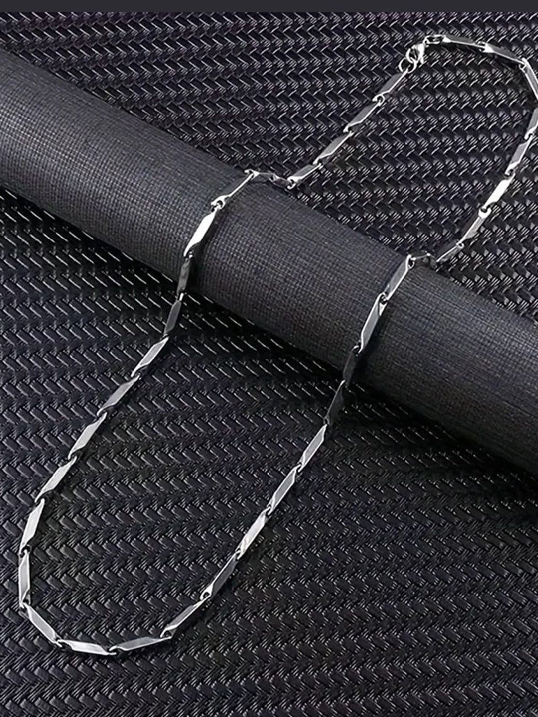 Elite creation Unisex Stainless Steel Silver-Plated Chain