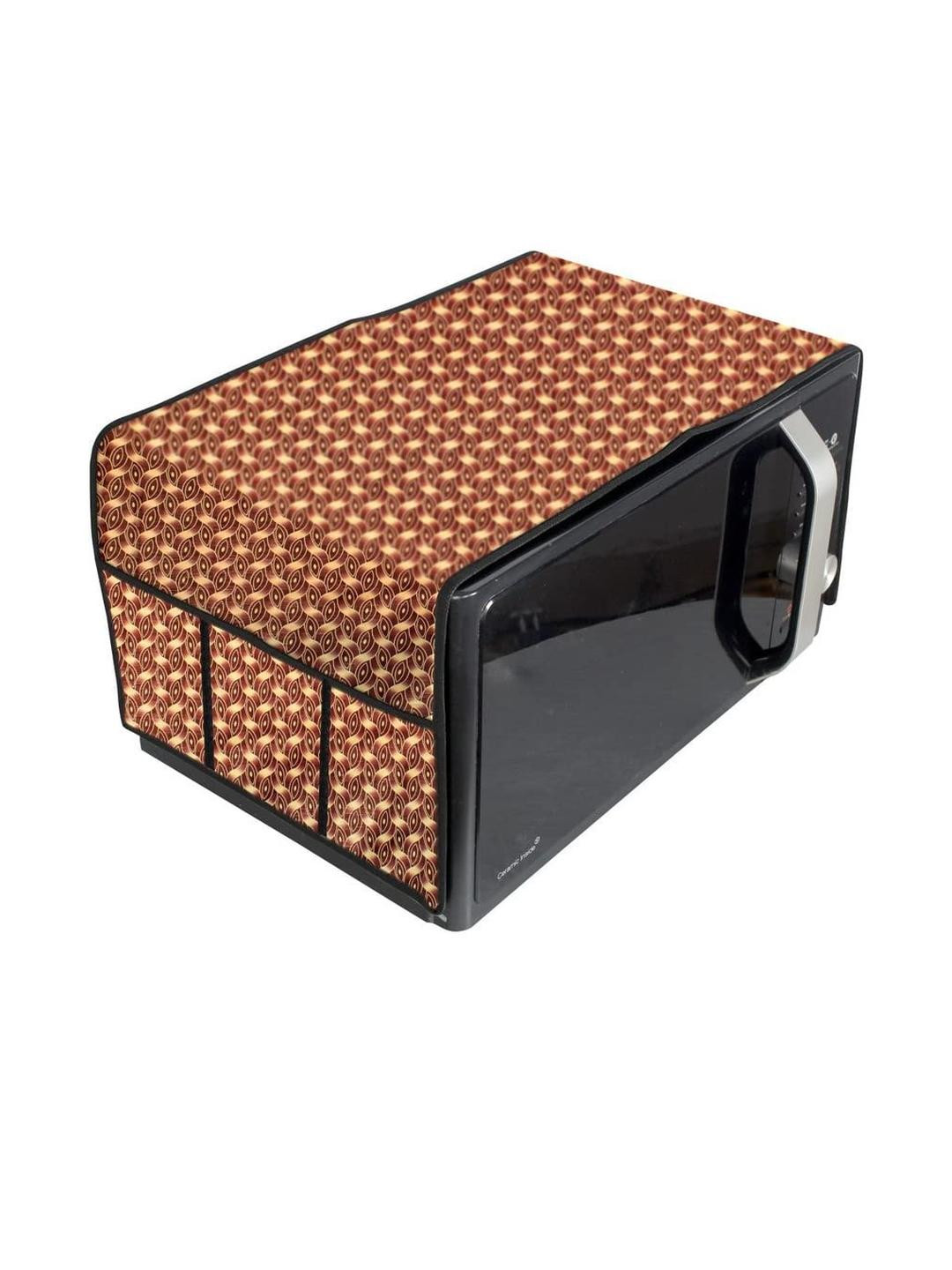 The Furnishing Tree Waterproof & Dustproof PVC Microwave Oven Top Cover with 6 Utility Pockets Inte