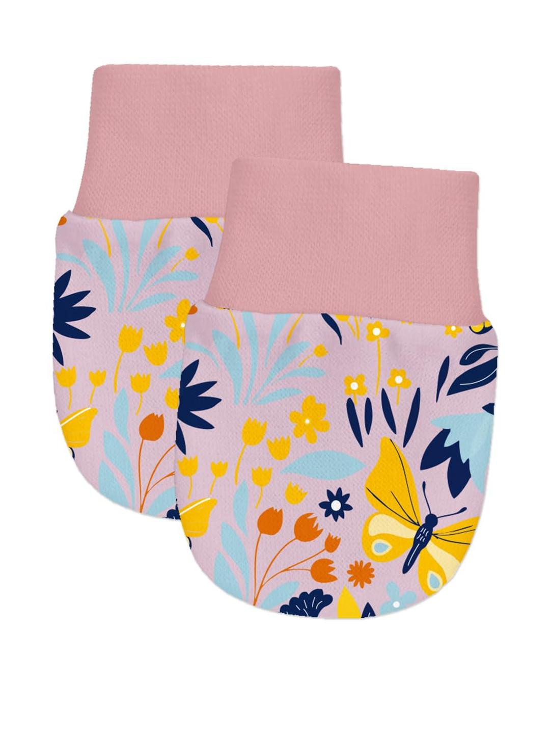 Adhigams Sky Dancer Newborn Cotton Hand Gloves with Elastic Thread Wristbands