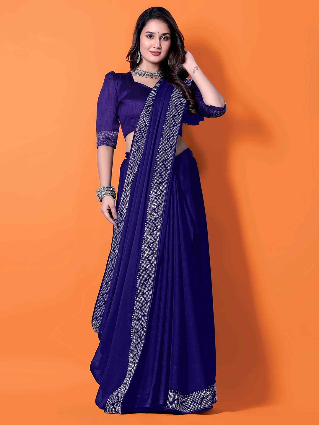 Lapetiya Clothing  Bomkai silk Saree With Beads and Stones Border