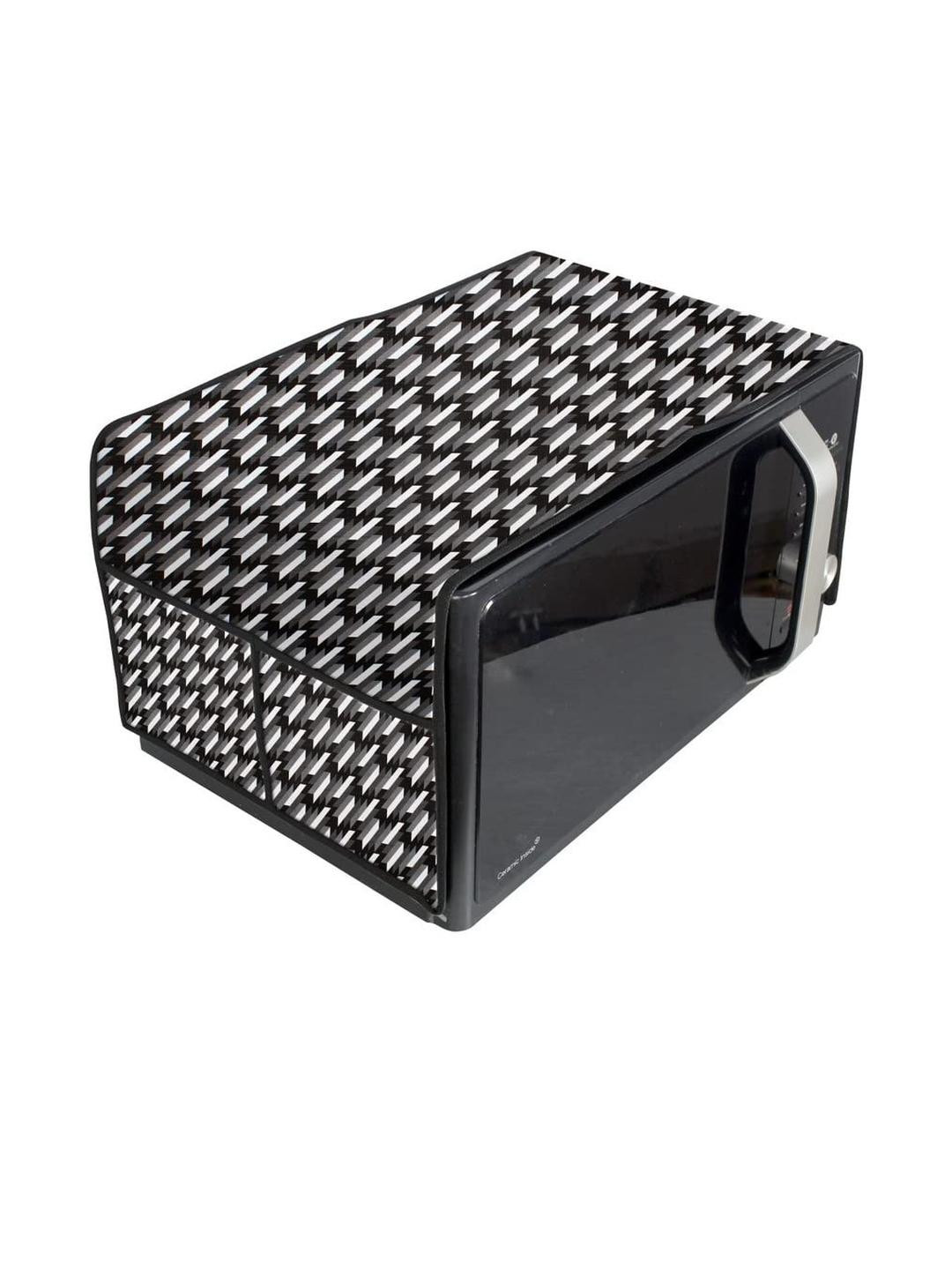 Waterproof & Dustproof PVC Microwave Oven Top Cover with 4 Utility Pockets Symm