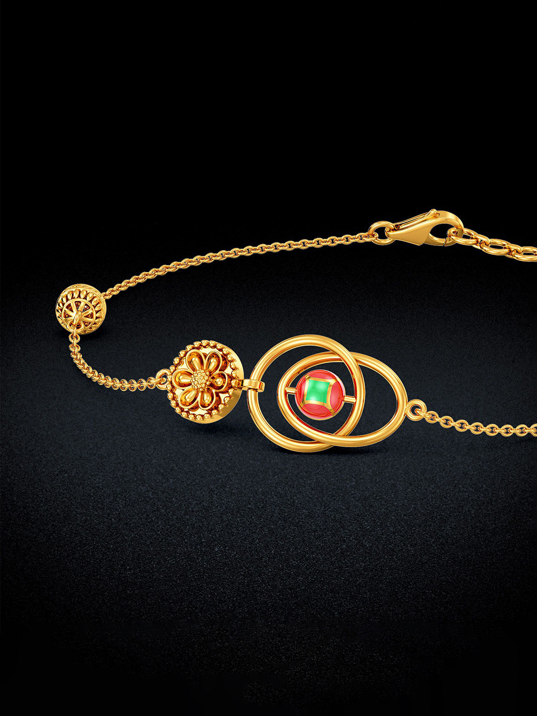 Joyalukkas Ornate Orb Gold Bracelet