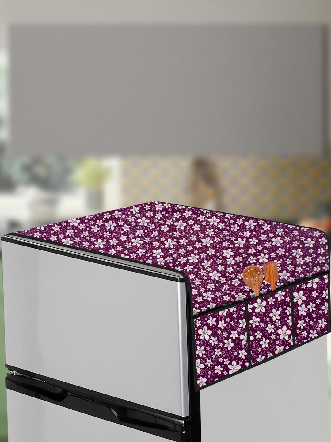The Furnishing Tree Purple Plastic Refrigerator Cover