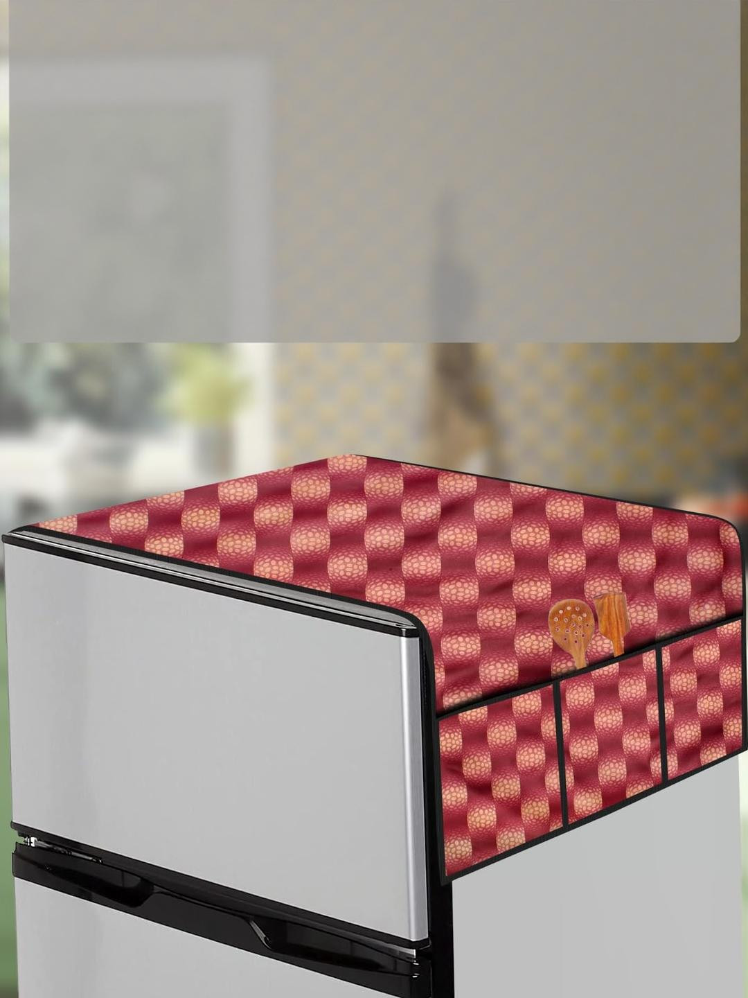 The Furnishing Tree Red Plastic Refrigerator Cover
