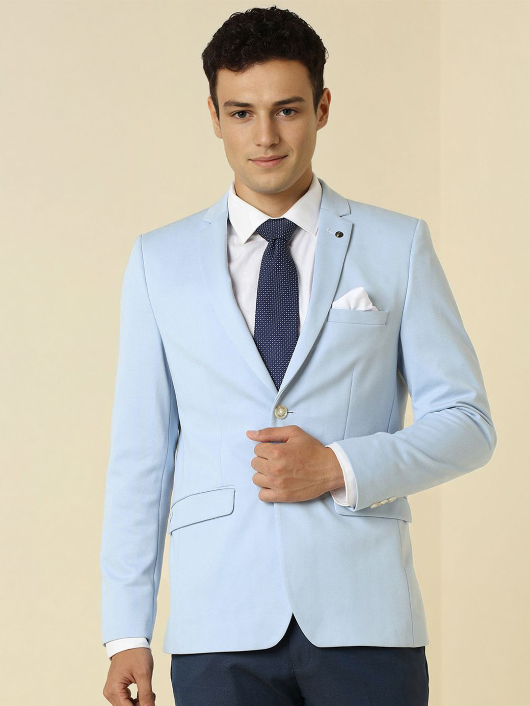 Allen Solly Super Slim-Fit Single Breasted Formal Blazer