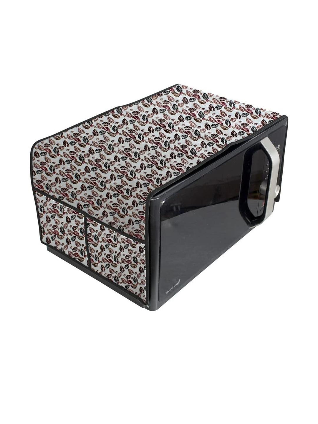 Waterproof & Dustproof PVC Microwave Oven Top Cover with 4 Utility Pockets Cora