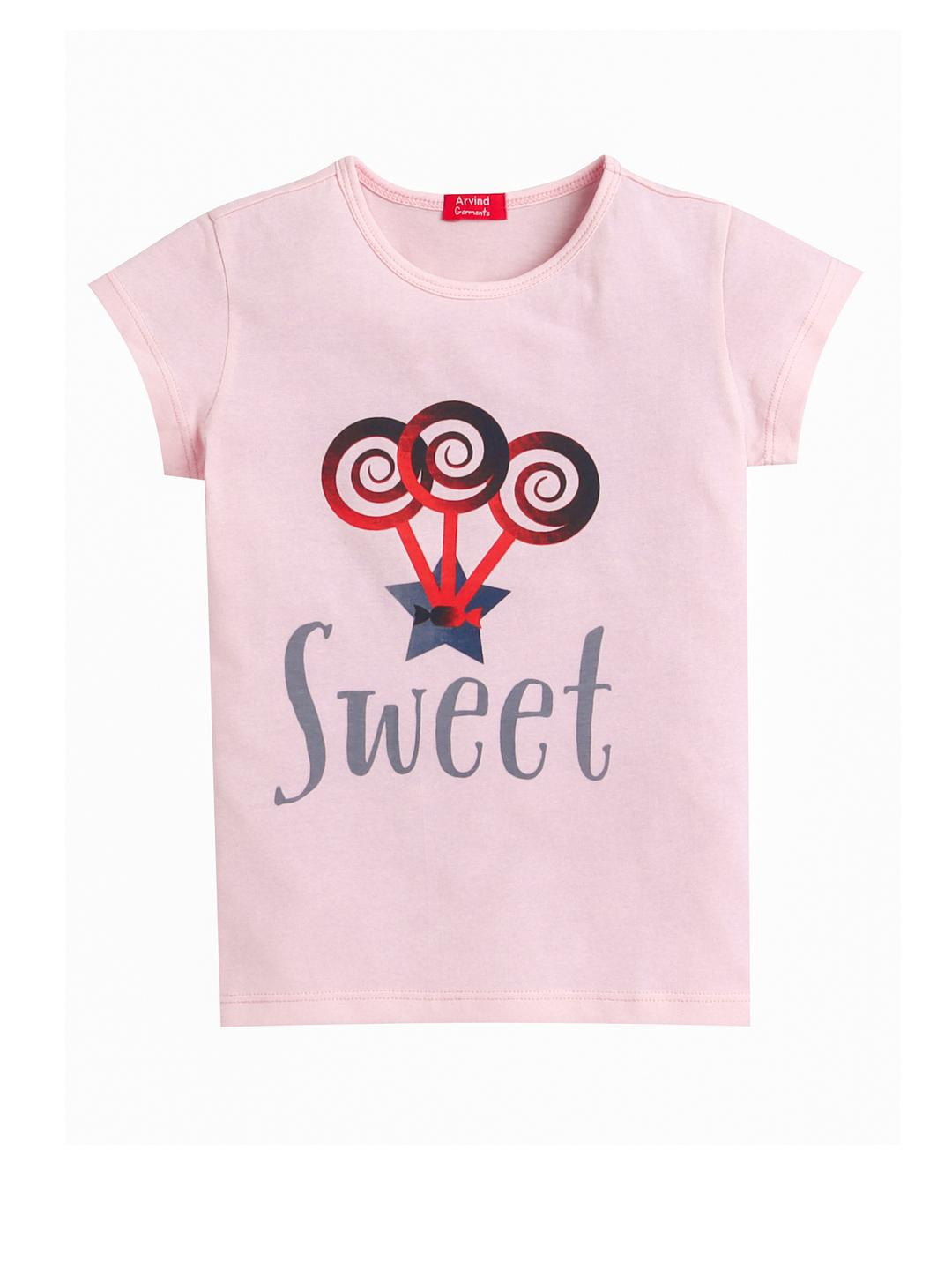 Arvind Garments Printed Cotton T-shirts for Kids Girls