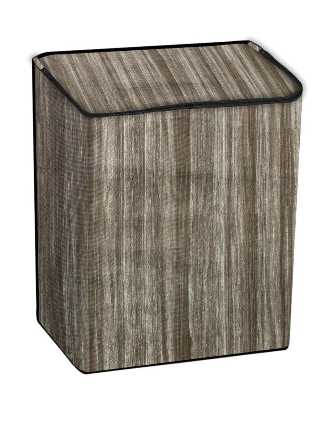 The Furnishing Tree Coffee Brown Printed Washing Machine Cover