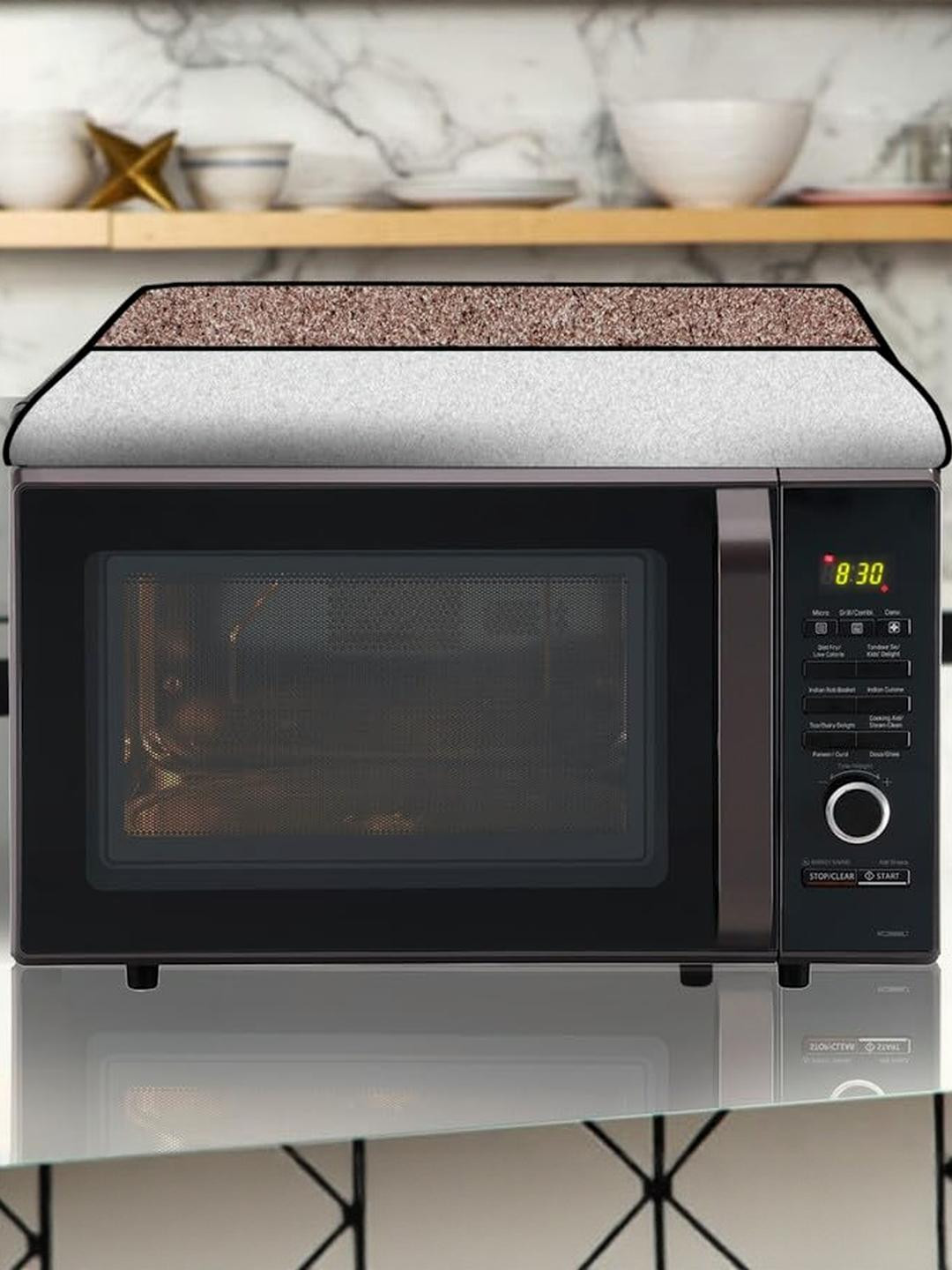 The Furnishing Tree PVC Waterproof Microwave Oven Cover Compatible for LG 28L MC2886BPUM Sand Patte