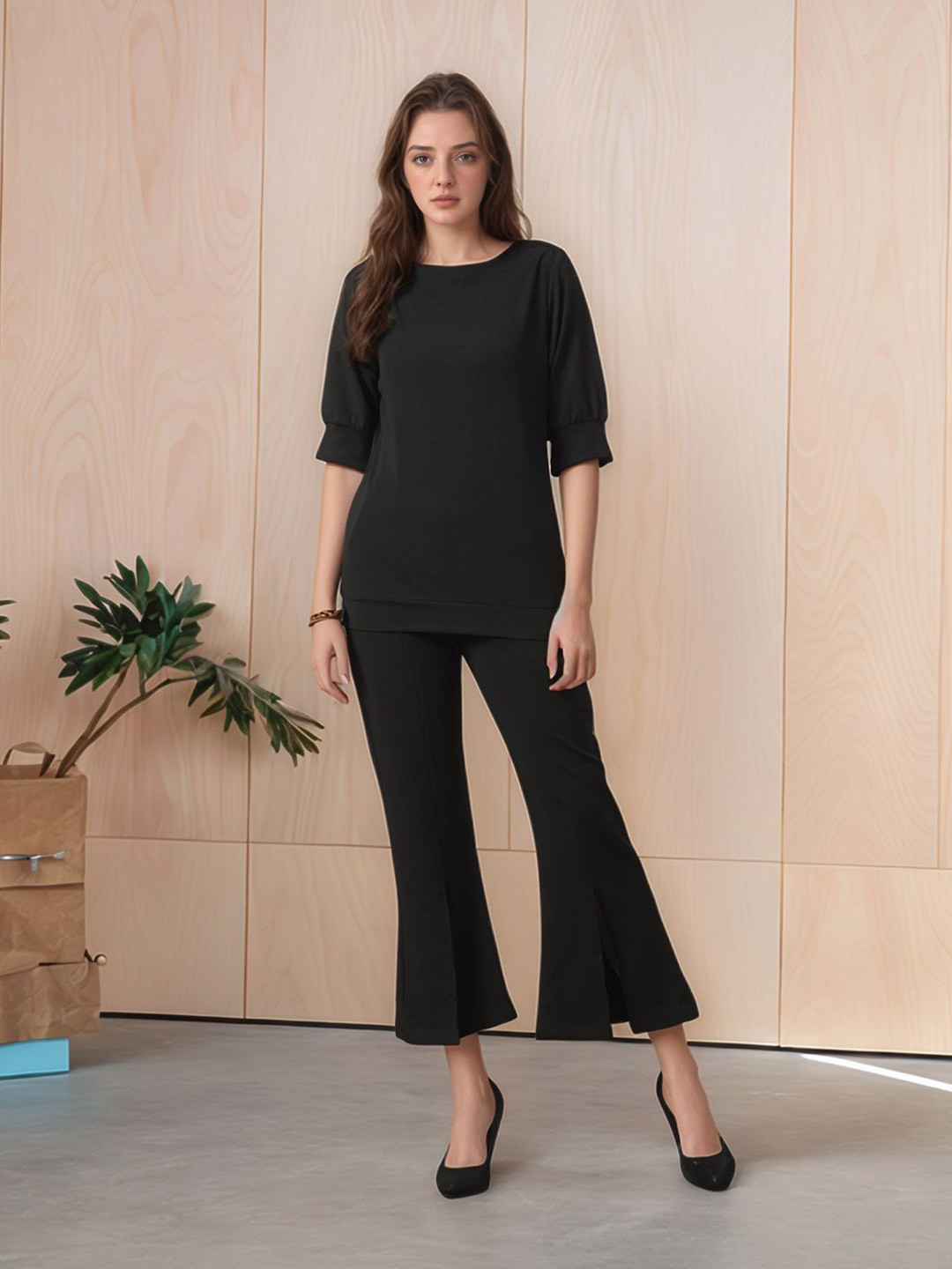 DressBerry Women Solid Boat Neck Party Top