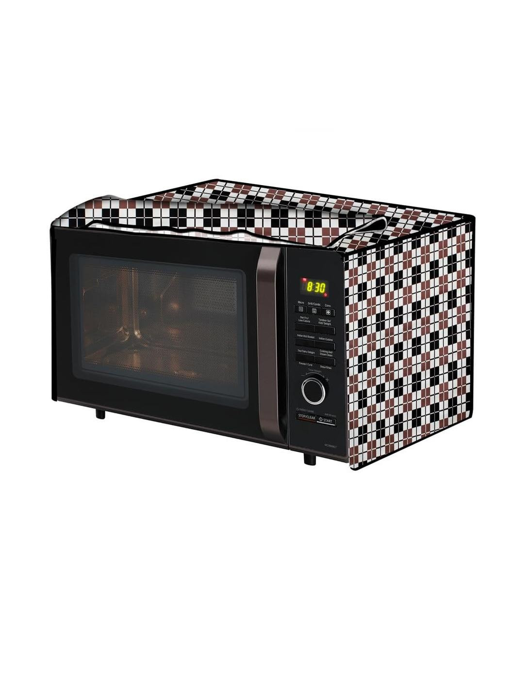 The Furnishing Tree PVC Waterproof Microwave Oven Cover Compatible for 25 L Convection 25BC4 Checke