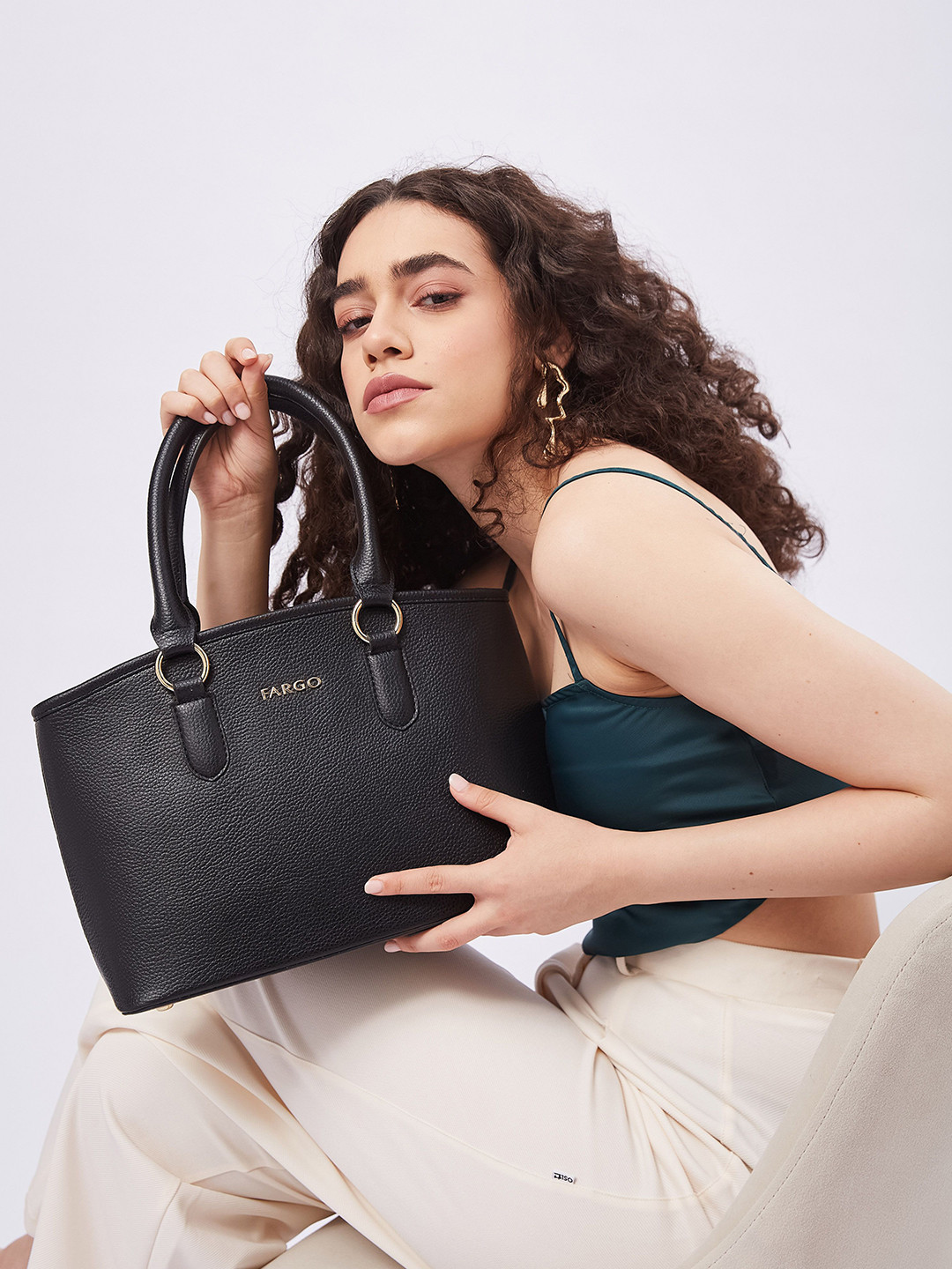 FARGO Vegan Leather Valiant  Structured Handheld Bag