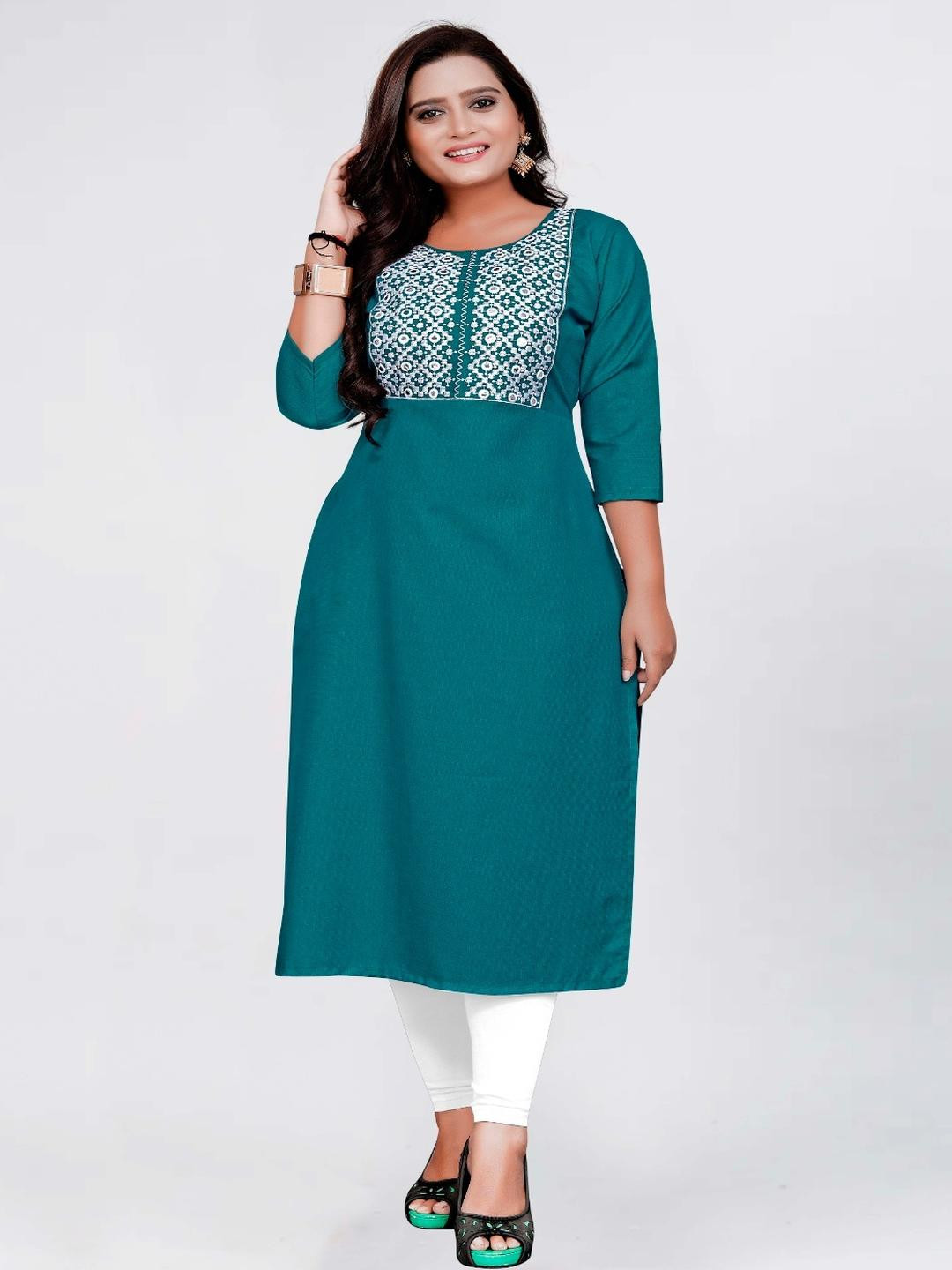 KURTI ZONE Women Embrodery Cotton Kurti
