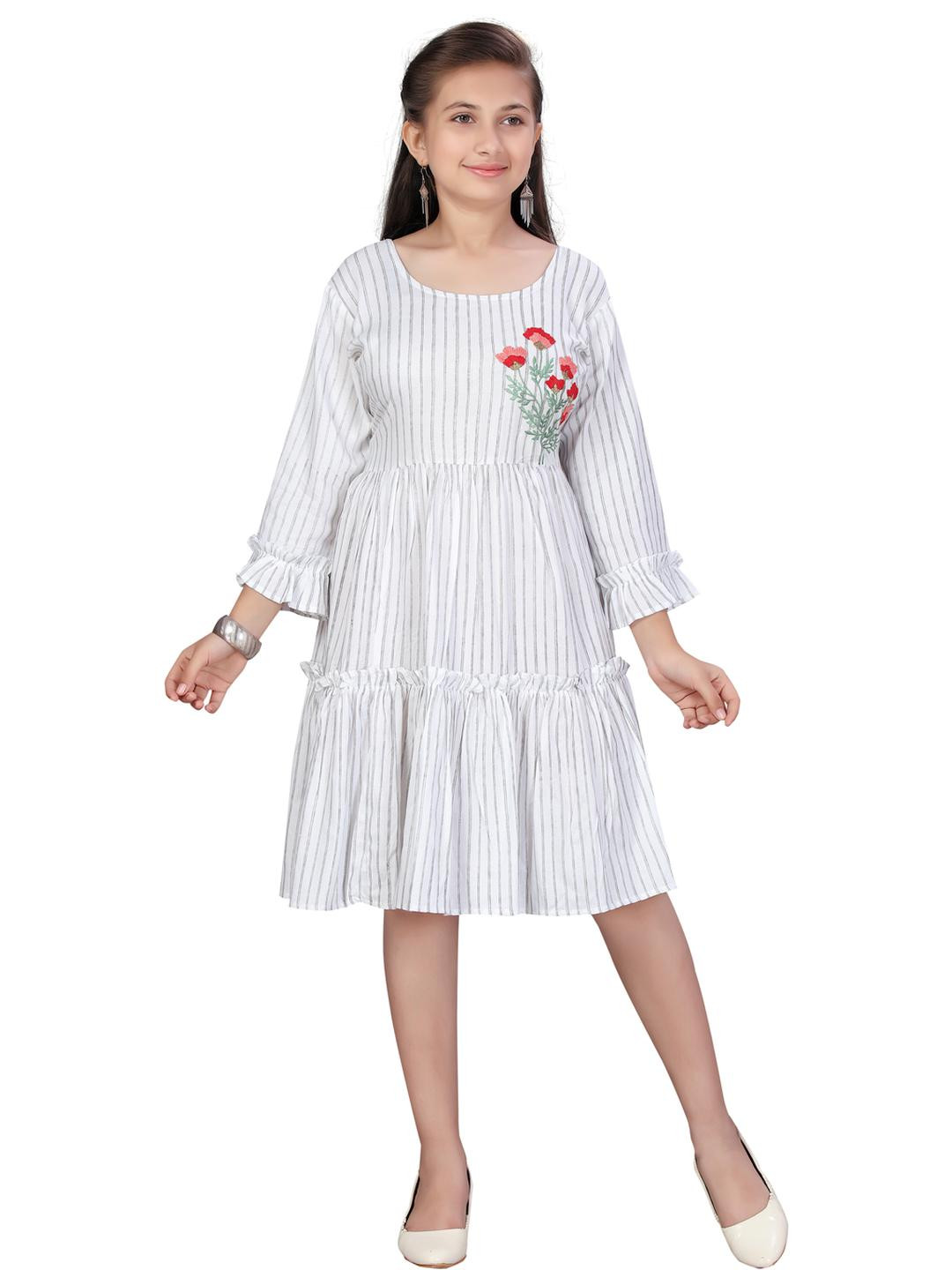 Muhuratam Girls Grey Dresses