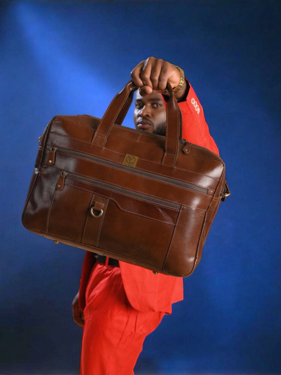 Ya Qalbi Unisex Leather Laptop Bag