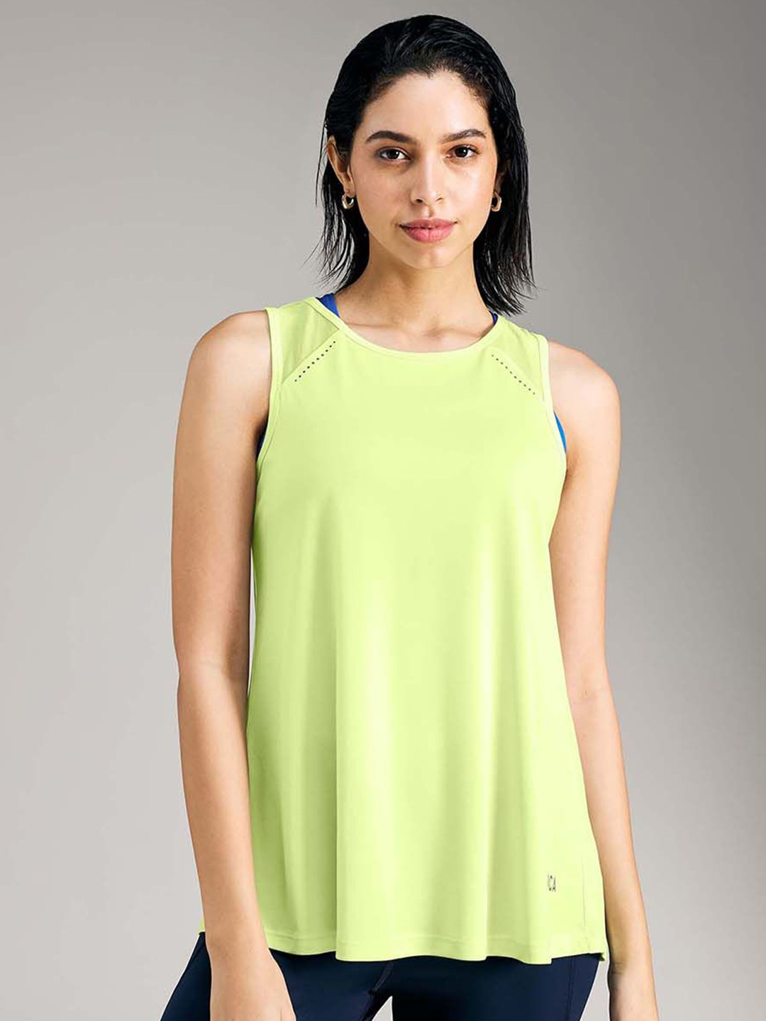 KICA Women Self Design Round Neck Tank Top